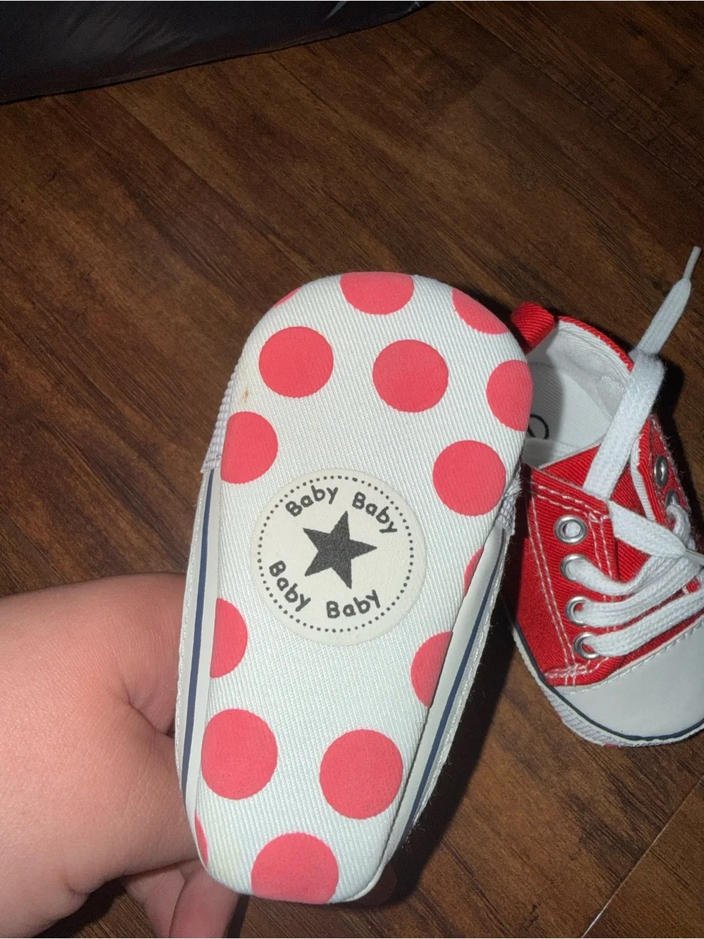 Converse Baby Red and White Low-Top Sneakers
